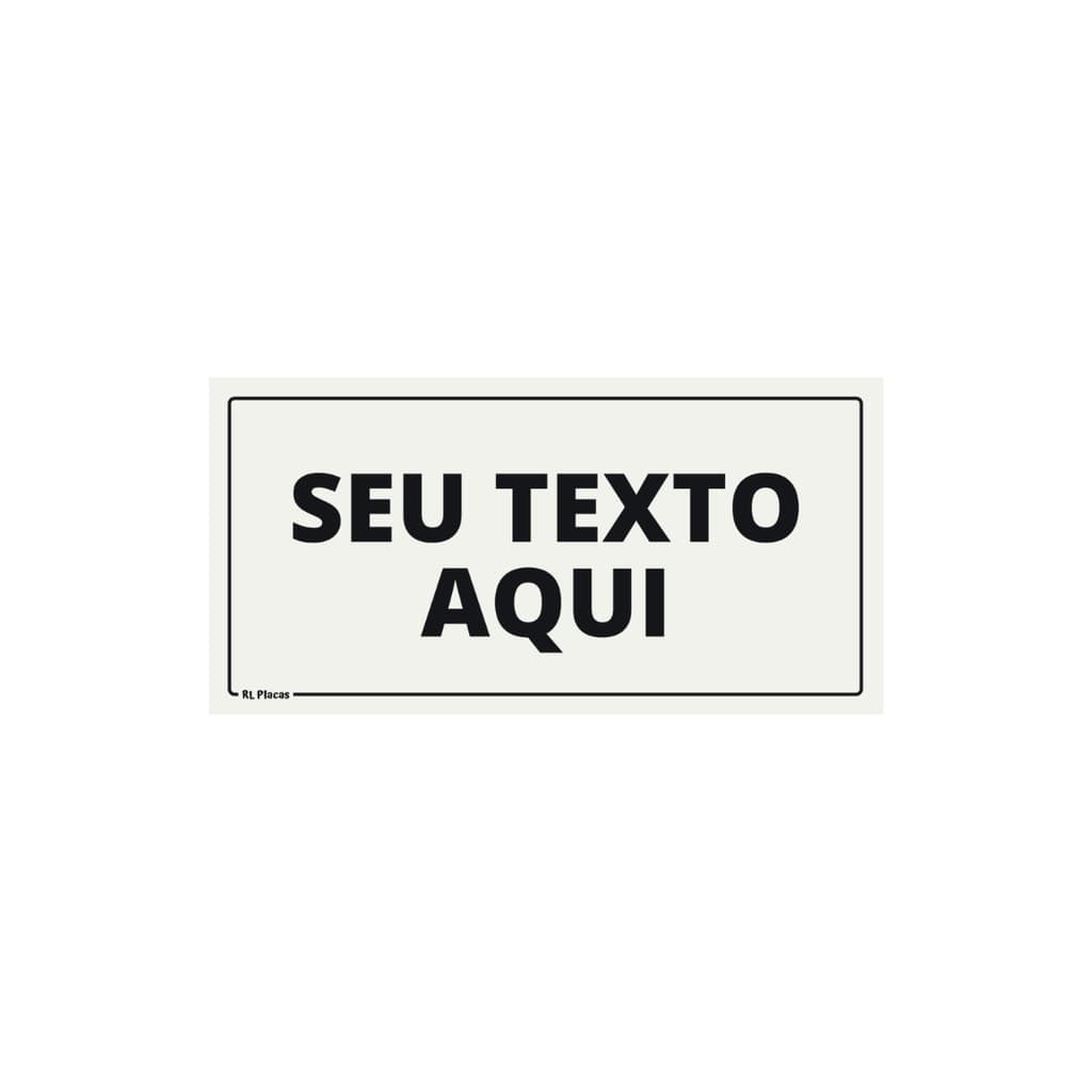 Placa de Sinalização Monte Seu Texto 10x5 cm