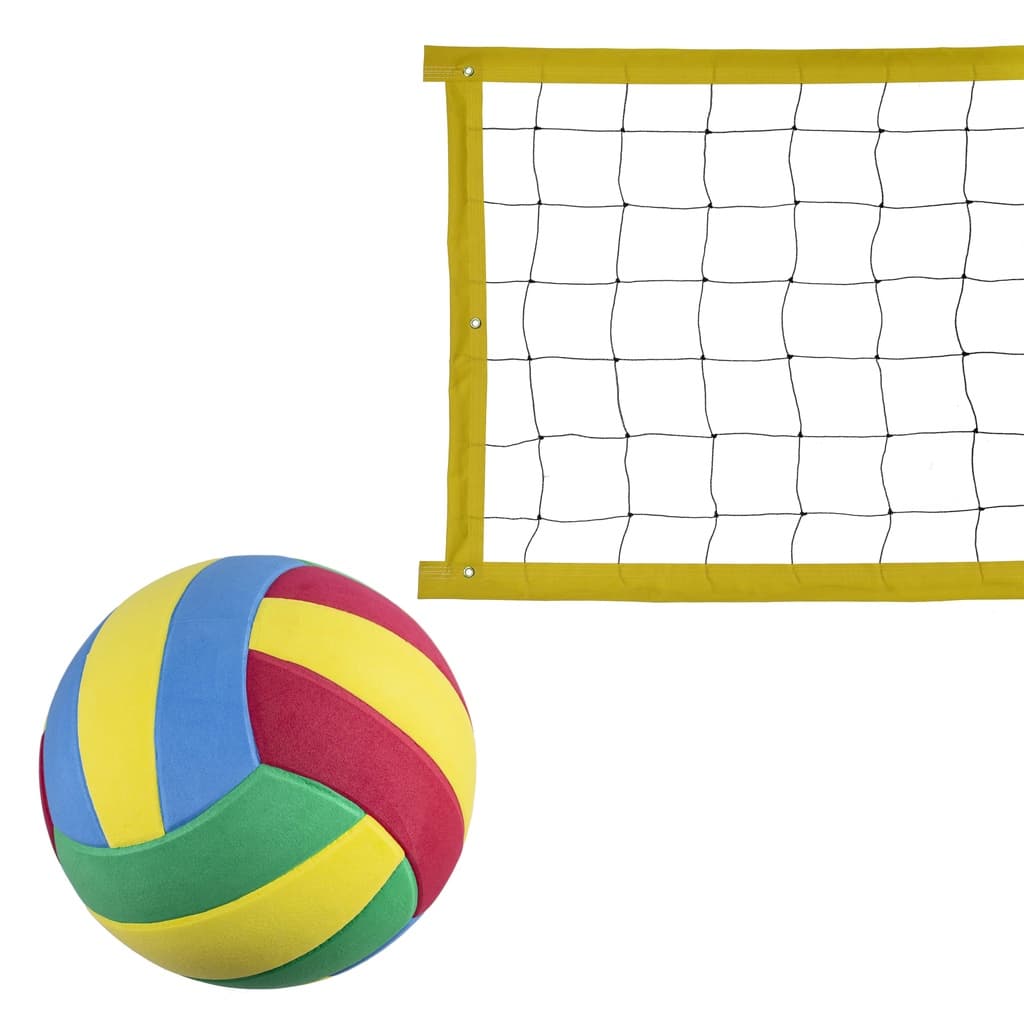 Kit rede de vôlei com bola Evo Sports 5 metros Amarelo