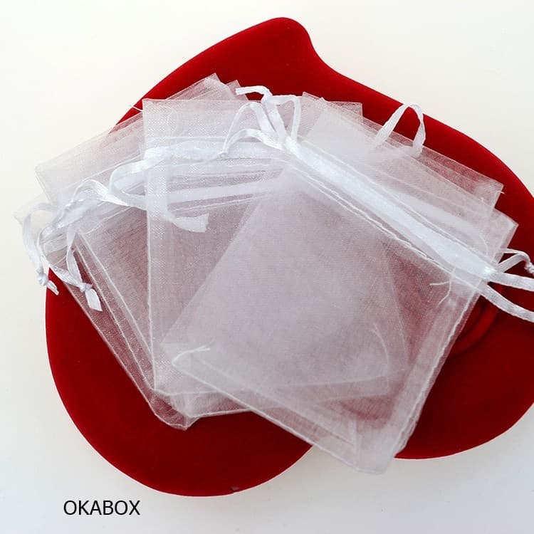100 saquinhos de organza 7x9 Branco