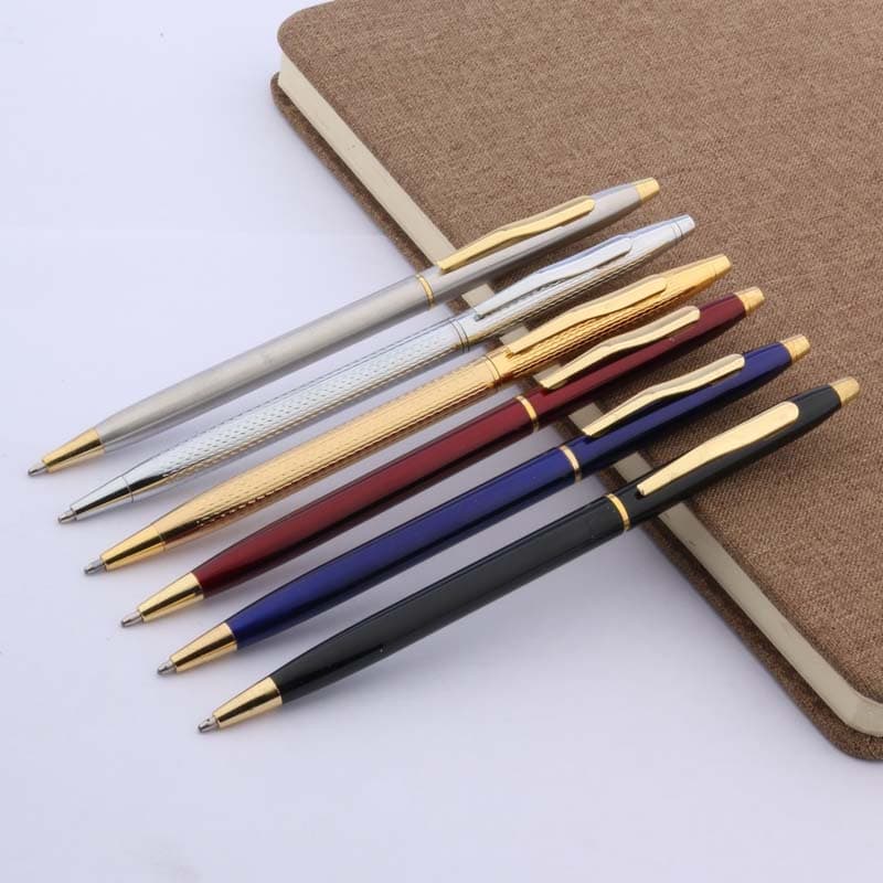Caneta Esferográfica  Metal  de Luxo com escrita Azul ou preta - Itens de Papelaria Escritório Presente Escola