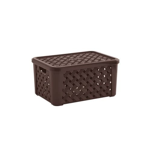 Caixa Organizadora Plástico Rattan 24 X 17  709/ Qualidade 100%