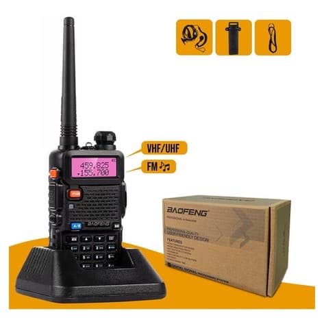 Kit 3 Radio Comunicador Ht Walk Talk Baofeng Dual Band Uv-5r