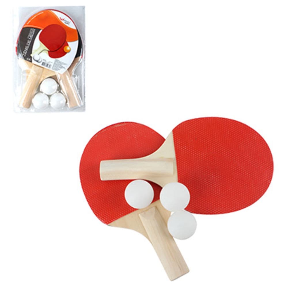 Raquete De Ping Pong Com 2 Unidades + 3 Bolinhas Wellmix