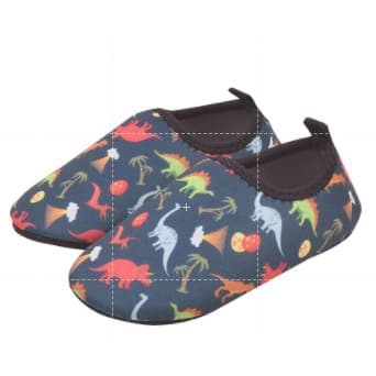 Sapatilha masculina Infantil Meia Antiderrapante Calce fácil Pantufa Chinelo Dinossauro Azul.