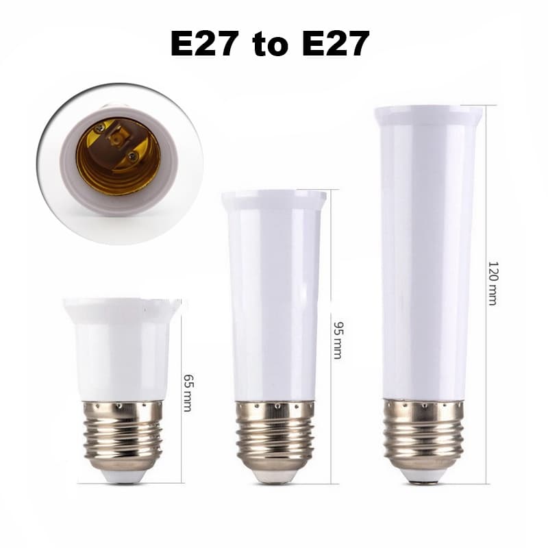 65mm 95mm 120mm E27 Para E27 Extender Lâmpada Base Titular Estender Soquete De Extensão Adaptador LED Light Adapter Converter