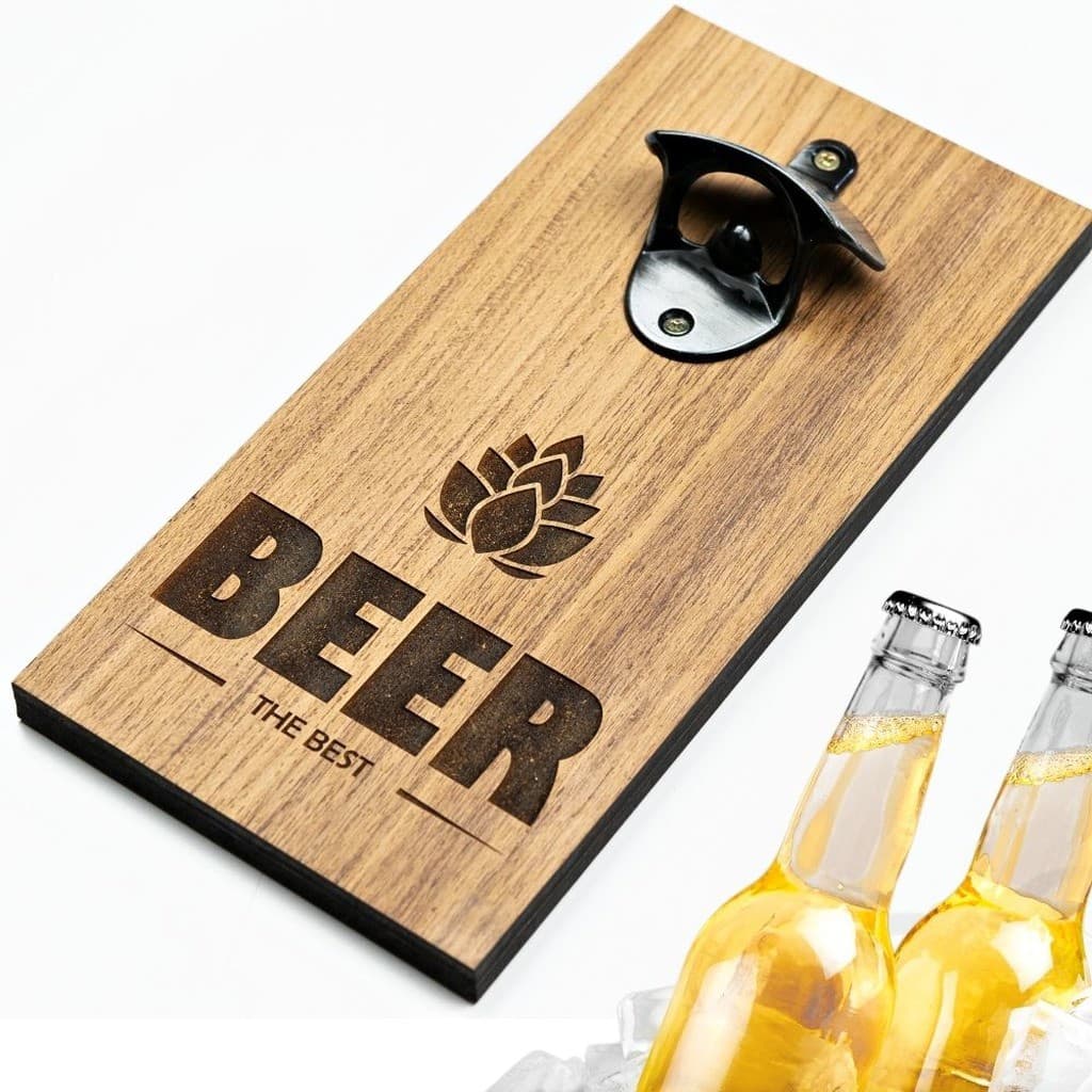 Abridor de Garrafa de Parede com Imã,  Abridor Garrafa Abridor de Madeira MDF com Imã Abridor de Parede Magnético, Decoração Cantinho do Churrasco, Decoração Cerveja, Porta Tampinhas de Cerveja, Abridor de Tampinhas de Cerveja