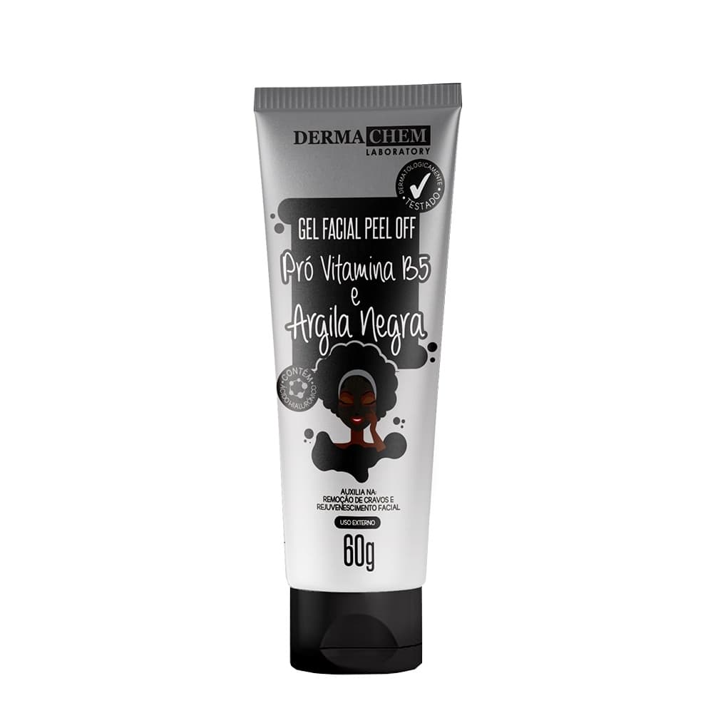 Gel Facial Peel Off Pro Vitamina B5 e Argila Negra - Dermachem