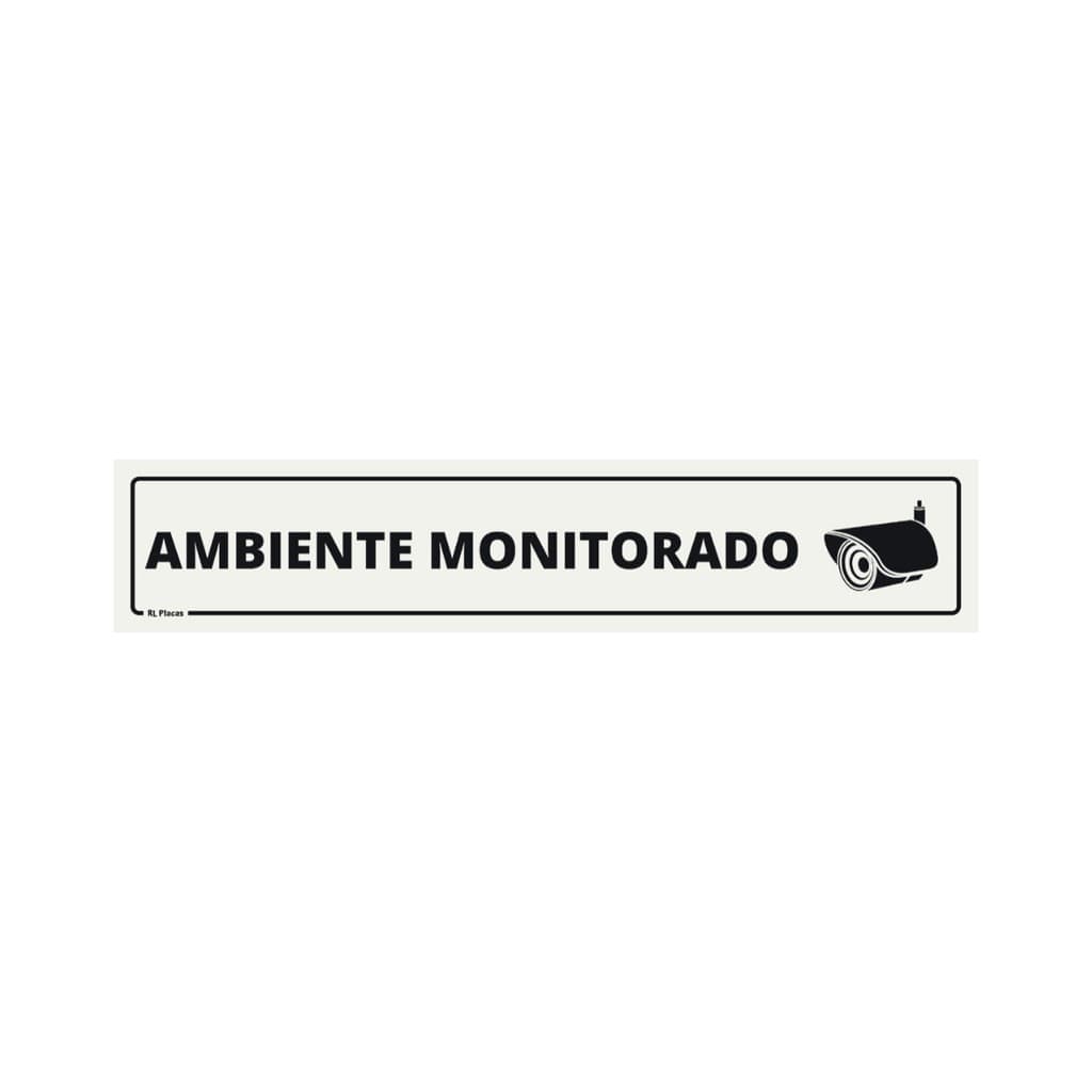 Placa de Sinalização Ambiente Monitorado 25x05