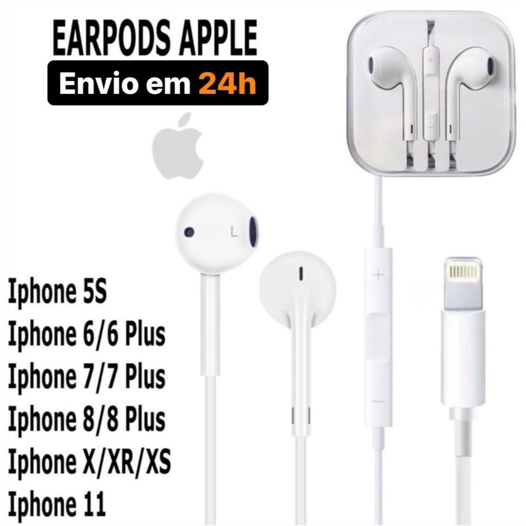 Fone Ouvido Compatível Iphone 7 8 8plu Xr Xs 11 12 Top Nf
