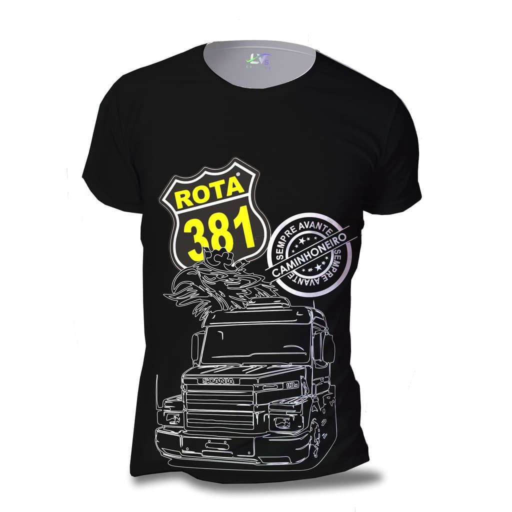 Camisa Camiseta Caminhoneiro Rota Personalizada Estampa Total CMN9