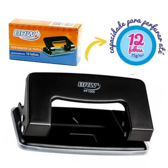 Perfurador De Papel 2 Furos Brw  P/10 Folhas Pf1000