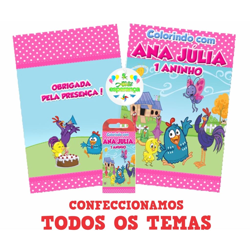 50 Revista de Colorir Personalizados+ Giz De Cera Grátis