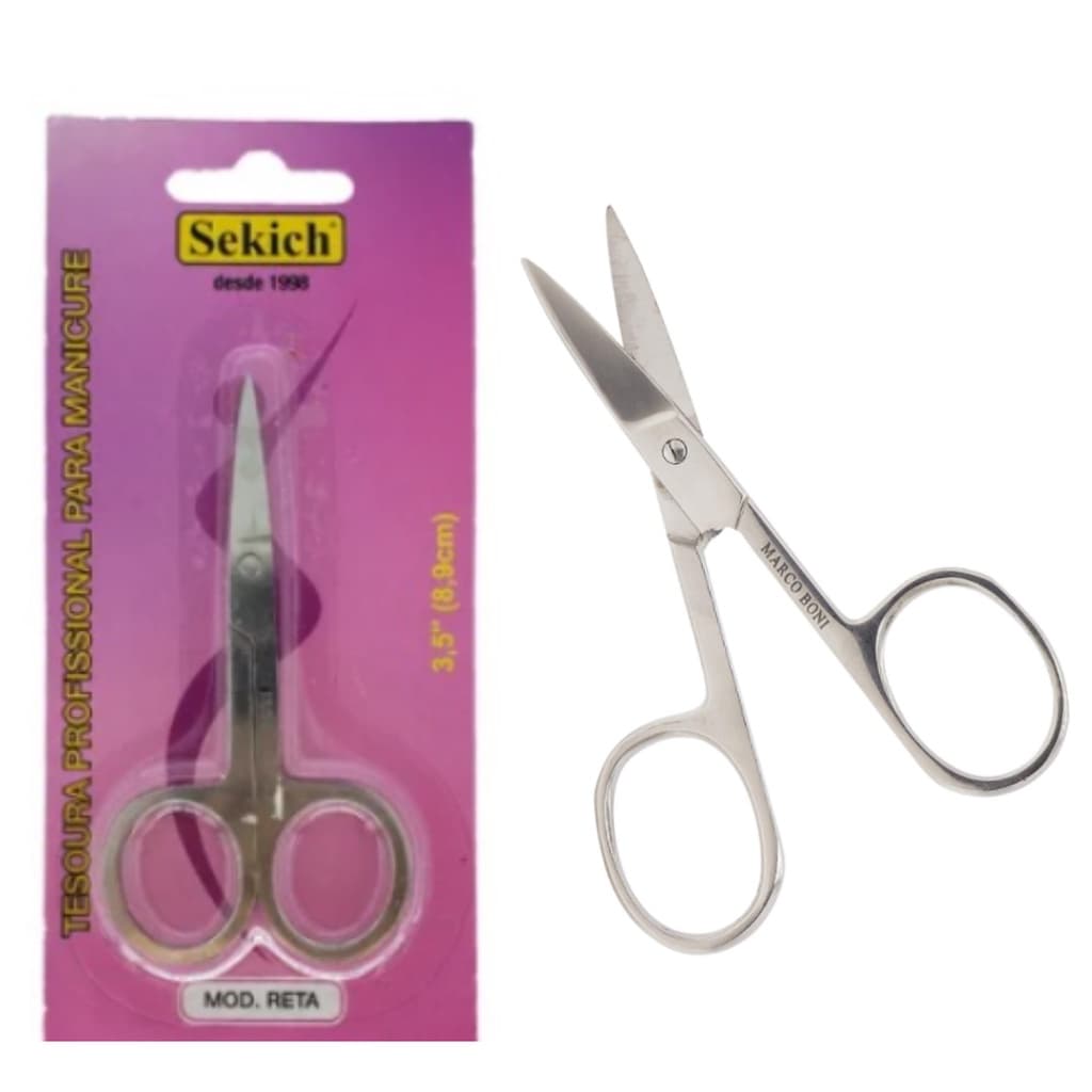 Tesoura Tesourinha Para Unha Ponta Reta Manicure Sekich