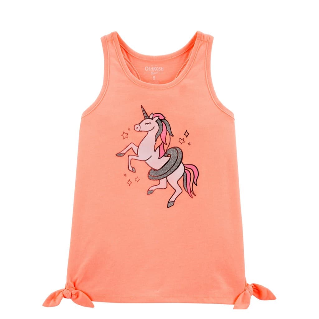 OSHKOSH - Camiseta regata glitter, tam. 5 anos.