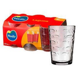 JOGO DE COPOS DE VIDRO 265ml NADIR FIGUEIREDO MODELO POPULARES ( LAGUNA KIT COM 6 COPOS )