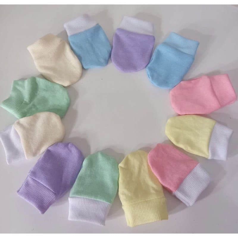kit  10 pares luvas bebê  recém nascido  lisas 100% algodão promoção
