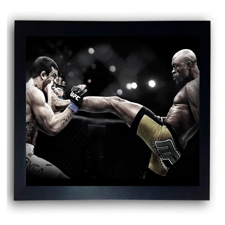 Quadro Anderson Silva Ufc Mma moldurado 32x44cm