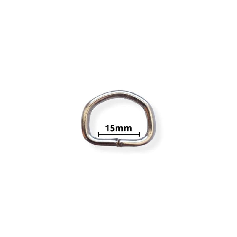 Meia argola  de 15mm - 10 unidades