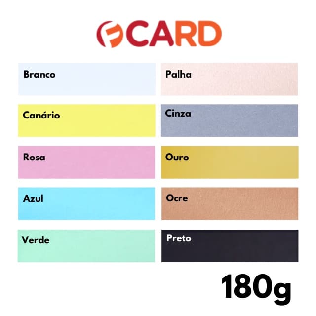 Papel Cartão F-Card 180g (5 Fls A4) Cartolina Fcard Blendpaper - Mais Barata que Color Plus
