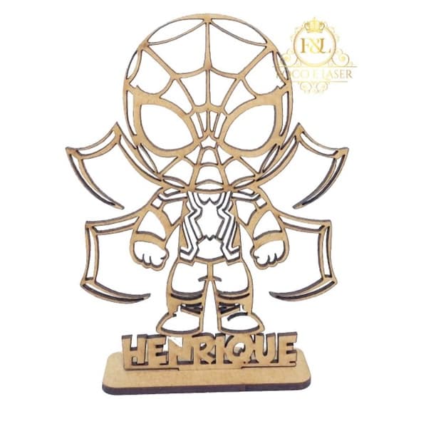 5 centro de mesa homem aranha spider MDF personalizado