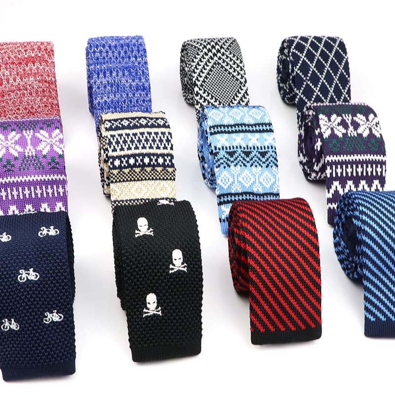 ZONFAZ Gravata de Malha Masculina Skinny 5,5cm, Listras Estreitas, para Casamento e Casual