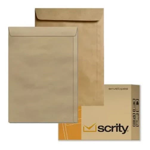 Envelope A4 Saco Kraft Pardo 24 X 34cm 250 Unidades - Scrity