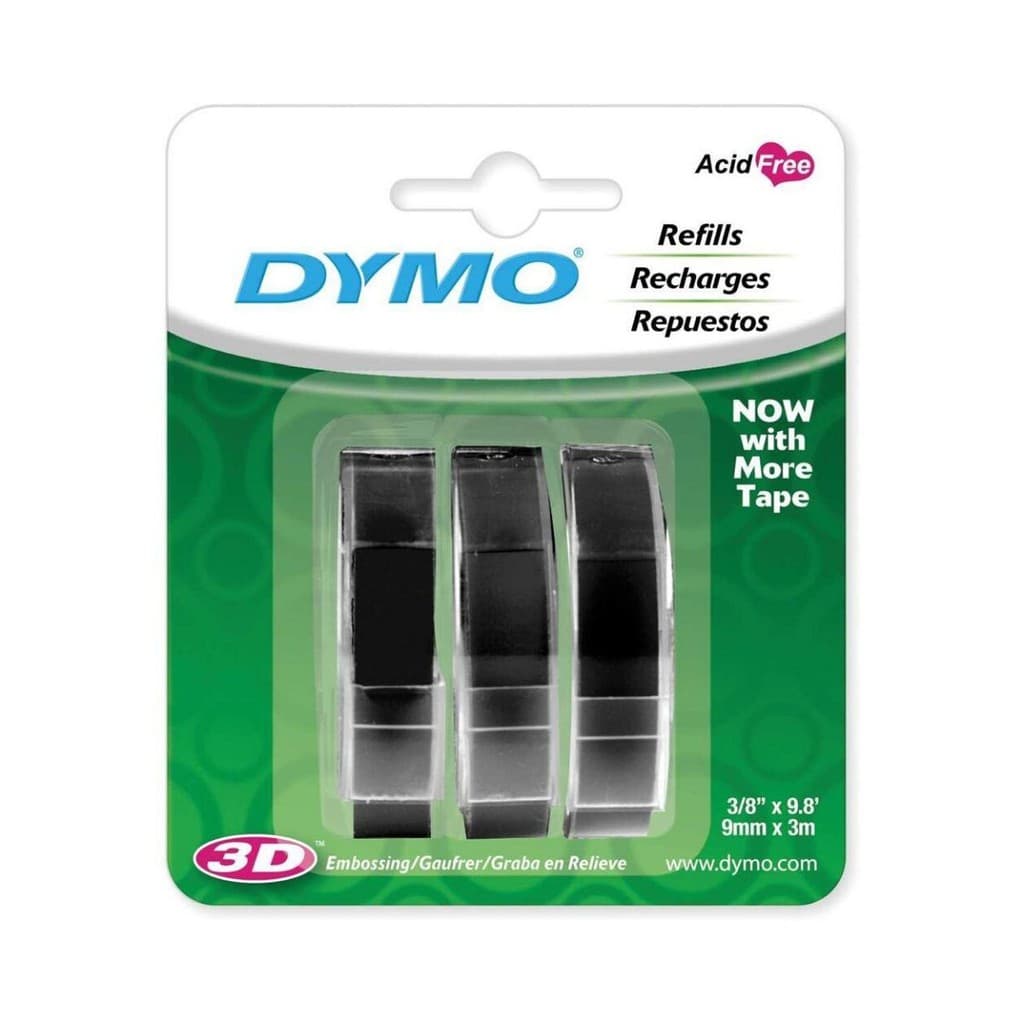 Blister C/ 3 Fitas Pretas para Rotulador/Etiquetador Manual Organizer 9mmx3m Vinil | 1741670