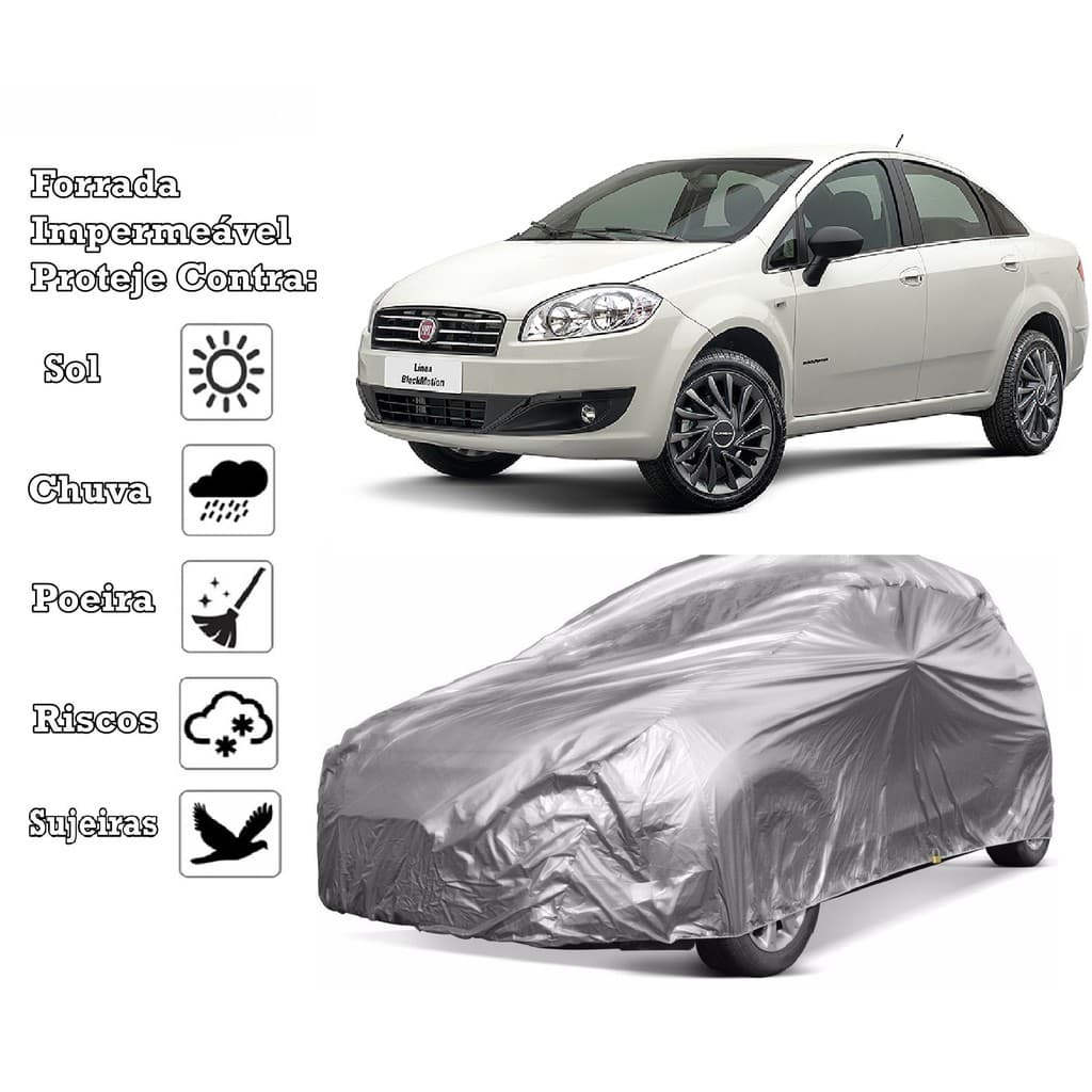 Capa Cobrir Carro Fiat Linea Forrada e 100% Impermeável