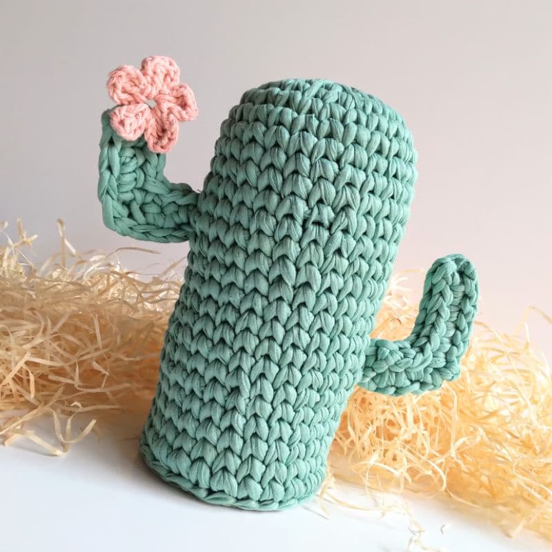 Peso de porta de crochê 25 cm cacto para quarto