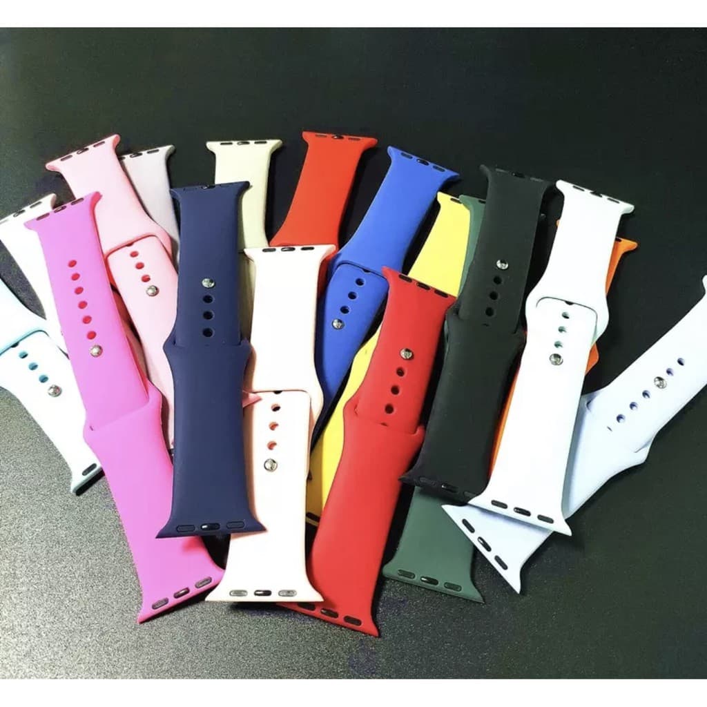Pulseira de Silicone p/ Relógio Lisa Esporte Muitas Cores Smartwatch 38 40 41 42 44 45 49mm Ultra