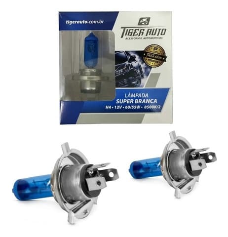 Par Lâmpada H4 Super Branca 12v 60/55w 8500K/2 Premium