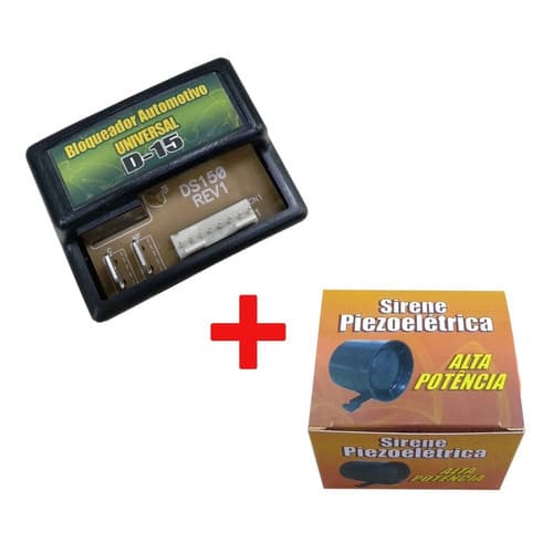Kit Bloqueador Automotivo Veicular D-15 + Sirene 6 Tons