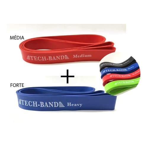 2 Elasticos Superband Latex Media + Forte Treino Pilates