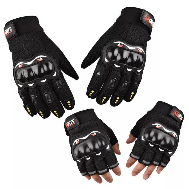 Luvas Reforçada com Proteção Motocross Motociclista Ciclista - Pro Biker