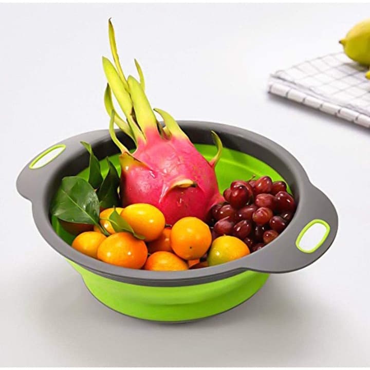 Escorredo De Alimentos Retrátil Silicone Redondo 24 cm