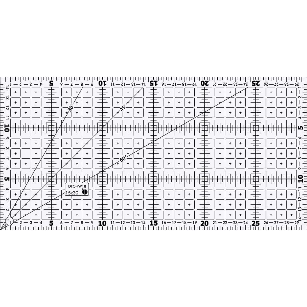 Regua Patchwork Desenho Corte Costura 15x30 Acrilico 30x15