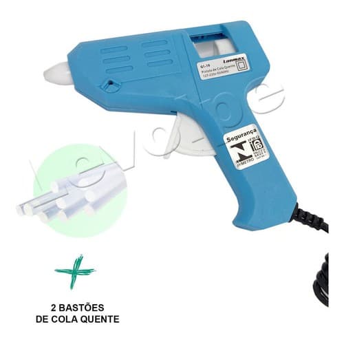 Pistola De Cola Quente Bivolt 10w + 2 Bastões De Cola