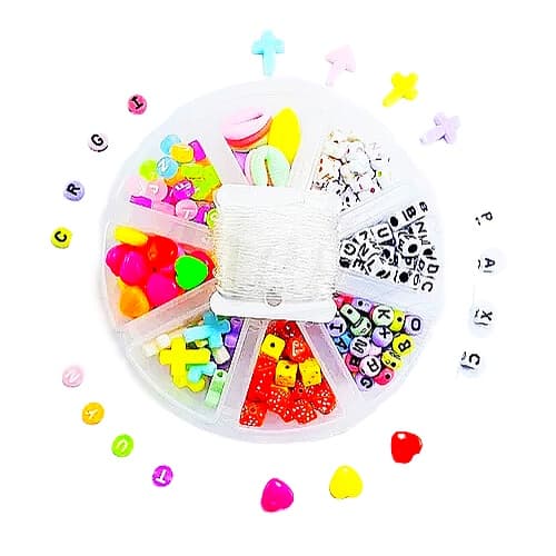 Kit Infantil Iniciante Pulseira Colar Letras Bijuterias