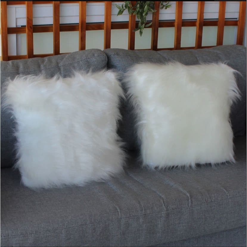 Capa De Almofada Pelúcia Pelo Alto Branco 45cm X 45cm PROMOÇÃO
