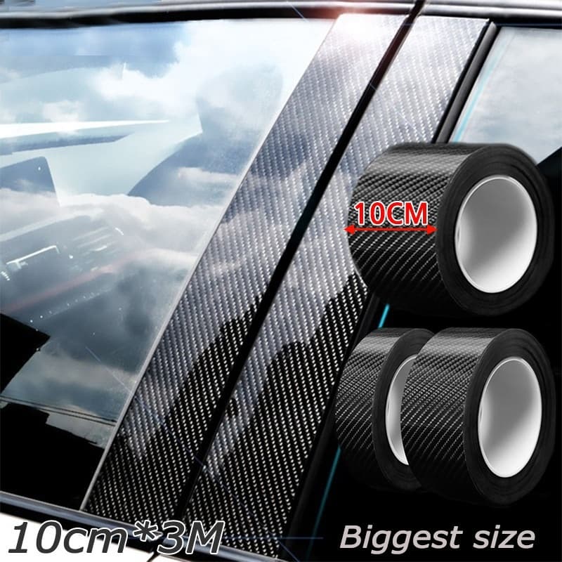 10M 3D Faixa Protetor Fibra De Carbono Etiqueta Do Carro DIY Cole Auto Soleira Da Porta Espelho Lateral Anti Raspe Fita