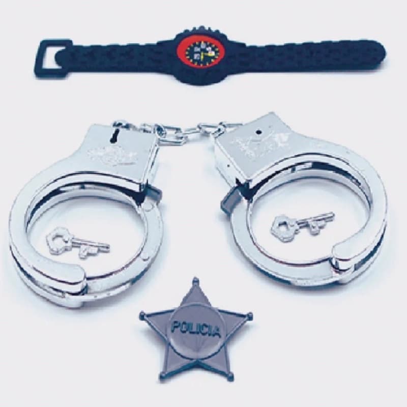 Kit Policial inantil com Algema E Relogio Estrela Super Policial polícia e ladrao