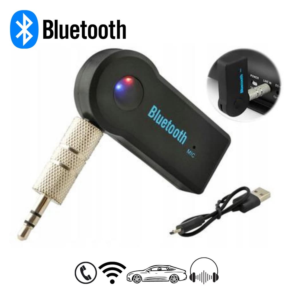 Adaptador Receptor Bluetooth P2 Usb Musica Som Auxiliar Carro Chamada Celular Microfone Wireless