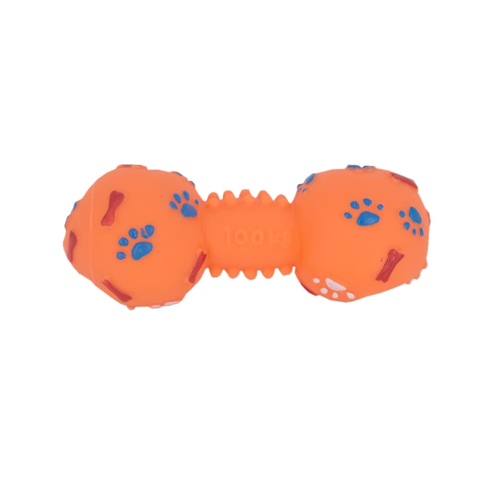 Brinquedo Mordedor Pet Halteres - Laranja 14cm
