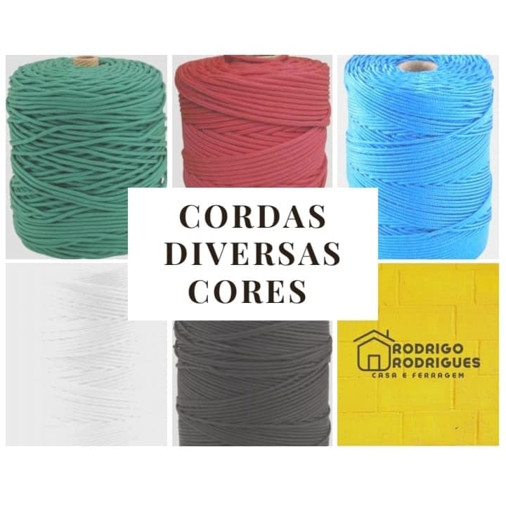 CORDA POLIPROPILENO 3mm - CORES variadas - 50 metros