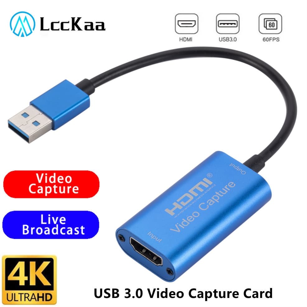 Placa De Captura De Vídeo LccKaa 4K USB 3.0 Compatível Com HDMI Gravador De Gravação De Câmera Para PS4 Em DVD Ao Vivo Streaming