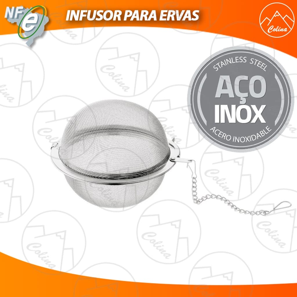 Infusor Inox Difusor Para Chá Mini Peneira Coador Ervas Individual