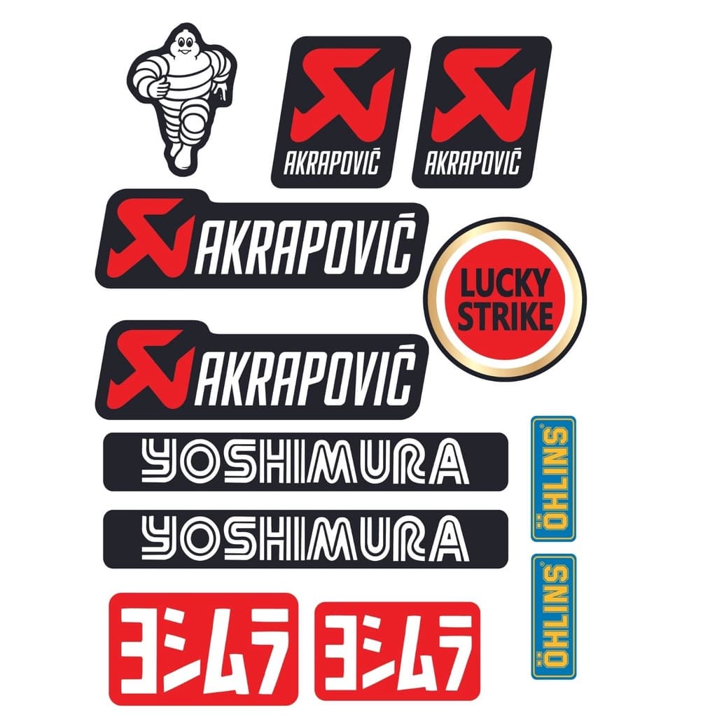 kit com 20 adesivos moto capacete michelim motogp super bike