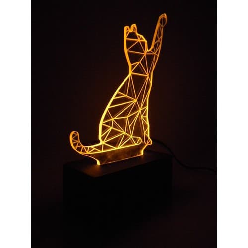 Luminária Abajur de mesa Gato Cat 3D tamanho grande