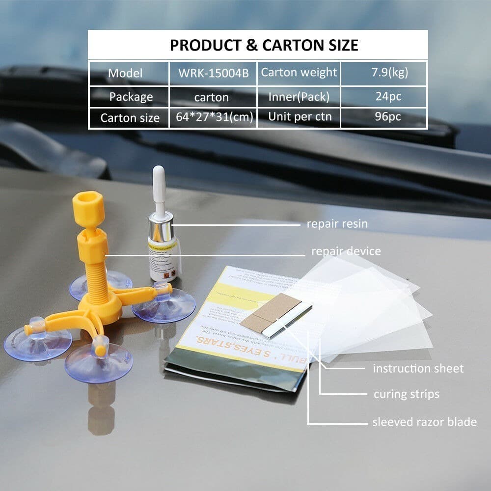 Kit Reparador De Parabrisa Trincado Vidros Resina Alema