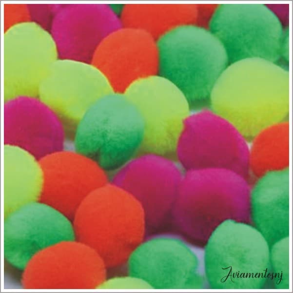Pompom Bolinha Neon 20mm Com 250 Peças